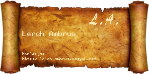Lerch Ambrus névjegykártya